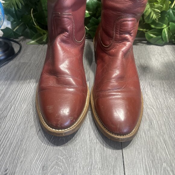 Vtg Frye 60s Classics Campus Boot Red Cognac Round Toe Men’s Size 10.5 EE Wide main image 10